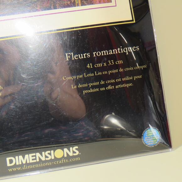 Dimensions Gold Collection Romantic Floral Cross Stitch Kit 16x13 Violin Flower - Picture 6 of 16